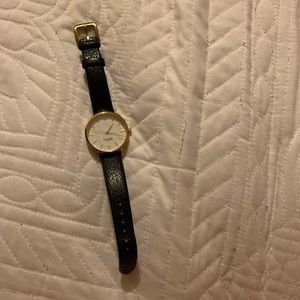 kate spade black leather watch